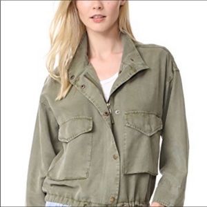 SPLENDID green lightweight cropped military jacket
